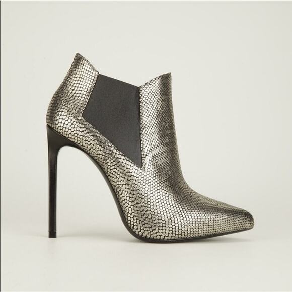 Saint Laurent Paris metallic Chelsea 110 ankle boots booties 6.5 36.5 - Picture 1 of 11